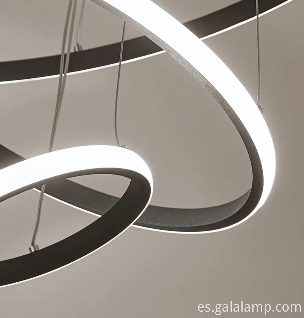 Luz colgante de anillo de círculo decorativo de lujo para sala de estar moderna